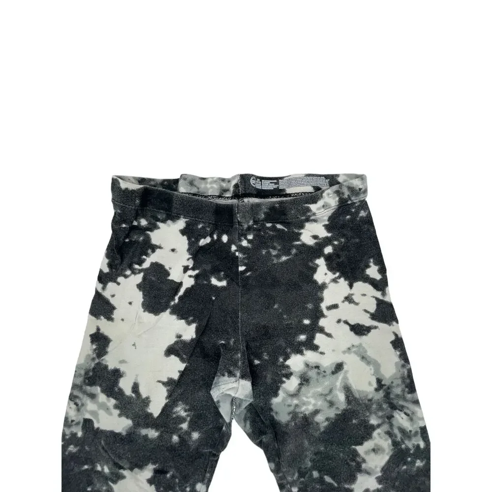 Wonder Nation Girls Black White Tie Dye Leggings Youth Size Large 10-12